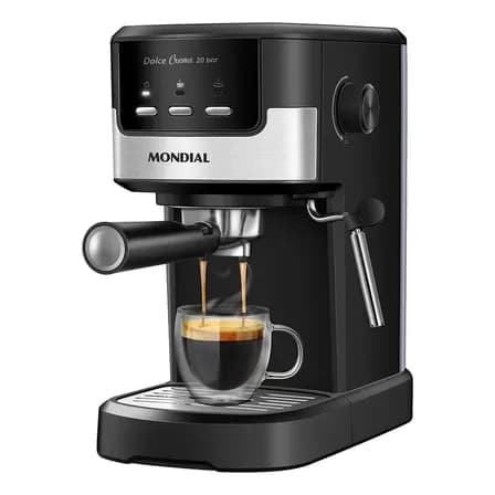 Foto de Cafeteira Espresso Dolce Crema 20 Bar Mondial Preto/Inox 1200W C-21-E-CNP