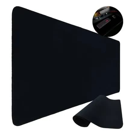 Foto de Mouse Pad Gamer 90x35 Escritório Alta Qualidade Preto Liso Isoprene