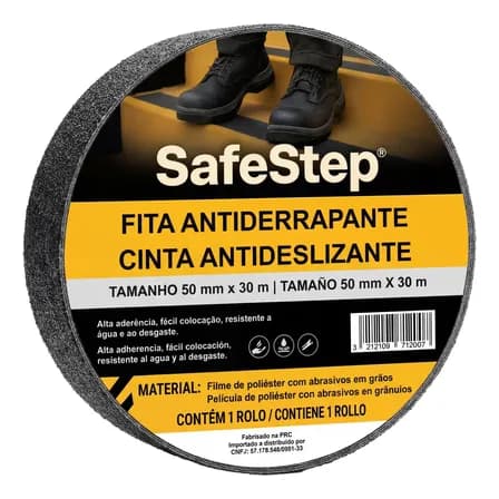 Foto de Fita Antiderrapante Safe Step 30 M X 50 Mm Escada, Piso Preto