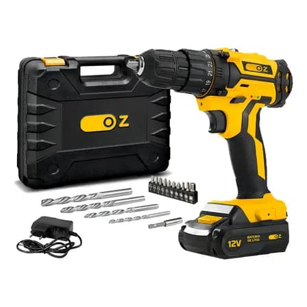 Foto de Parafusadeira Furadeira Profissional Sem Fio A Bateria 12v 10mm 3/8 Com Maleta Brocas Bits Pb3200k Oz