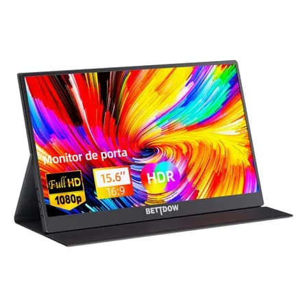Foto de Monitor Portátil Gamer Bettdow 15.6'' Full HD 60Hz IPS Compatível 4K Preto