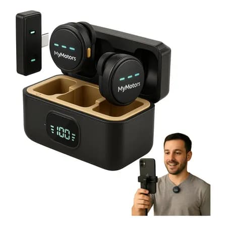 Foto de Microfone Lapela Mymotors Preto Sem Fio Tipo C