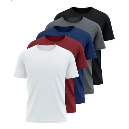 Foto de Kit 5 Camisetas Básicas Masculina Dry Fit Lisa Tradicional  Variado P