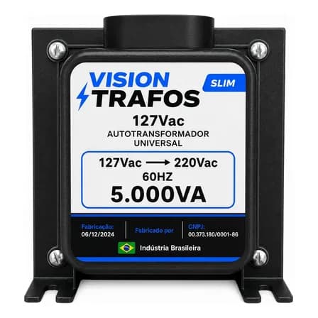 Foto de Transformador 5000va até 2000watts Vision Trafos Conversor Voltagem 127v 220v maquina de lavar geladeira air fryer bivolt