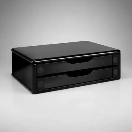 Foto de Suporte Monitor Mdf Black Piano 2 Gavetas Black 3346 Souza