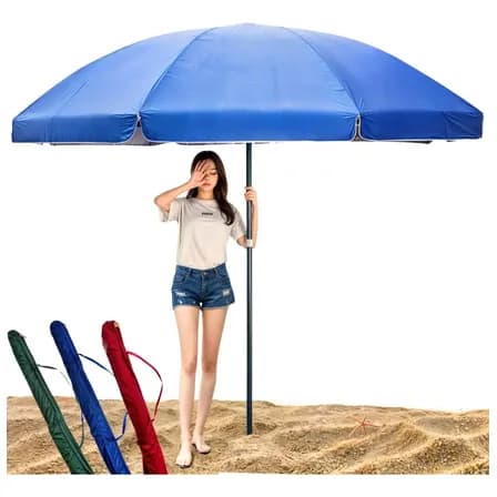 Foto de Guarda Sol Gigante 2,40m Uv Praia Piscina Respirável Verão Azul Liso