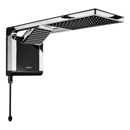 Foto de Chuveiro Eletrônico Lorenzetti Acqua Duo Ultra Preto/Cromado Parede 7800W
