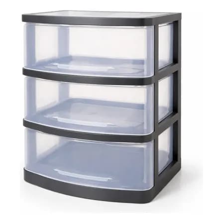Foto de Gaveteiro Organizador Reforçado 3 Gavetas Multiuso  Médio Preto