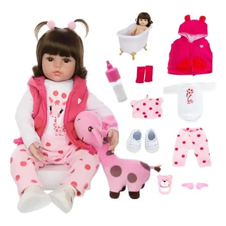Foto de Boneca Bebê Reborn Girafinha Banho Silicone Realista