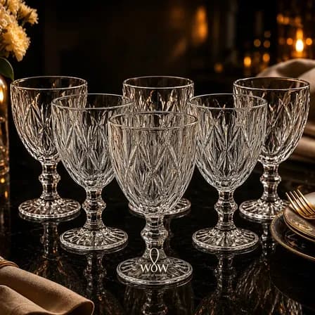 Foto de Jogo de 6 Taças De Vidro Diamond Cristal 330ml 6 Peças Wow World Of Wonders