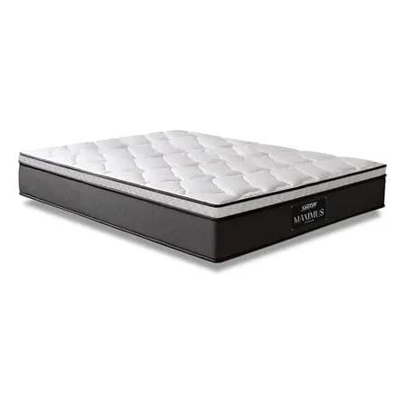 Foto de Colchão Casal Molas Ensacadas Euro Pillow Maximus 138 x 188 x 24 cm Gazin cinza e branco suporta até 120kg por pessoa