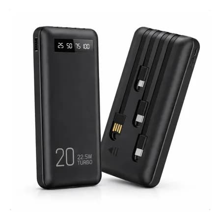 Foto de Power Bank 20000mah Carregador Portátil Turbo Rápido 22.5w Display Digital Preto