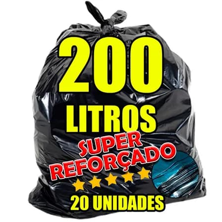 Foto de Saco de lixo 200 litros Reforcado Uso Pesado Super Reforçado Muito Forte - 20 unidades Lixex Condomínios Hospitalar Industrial