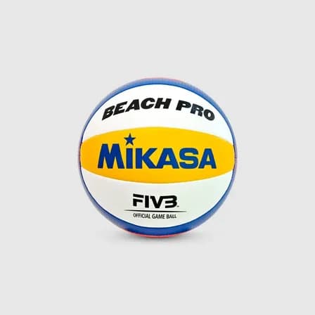 Foto de Bola de Volei de Praia BV550C-WYBR Pu Costurado Branco Amarelo E Azul MIKASA