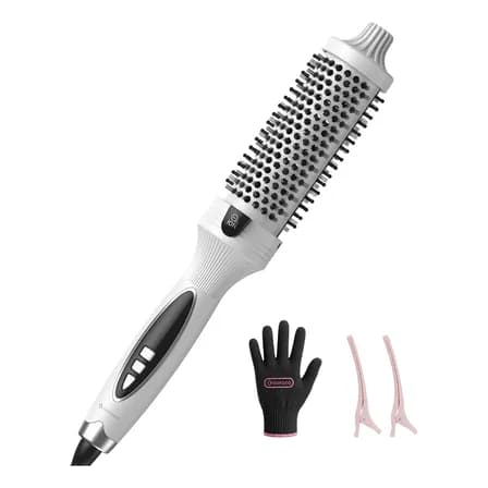 Foto de Escova Modeladora Ar Quente Com Íons Negativos Gokoco Gd037 Branco 127/220v