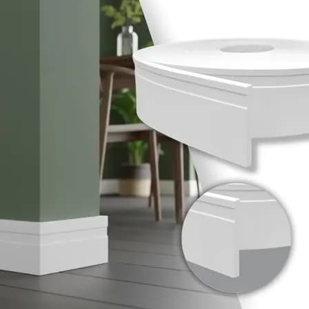 Foto de Rodapé Autocolante Flexível Eva Branco 15mx7cm Decorativo Branco