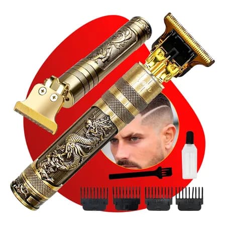 Foto de Maquina Maquininha De Barbear Cortar Cabelo Acabamento Dourada Potente Marca Kamufla
