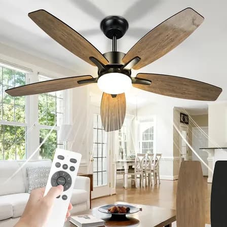Foto de Ventilador de Teto FANSVENTO com Luz LED Controle Remoto 106cm 6 Velocidades