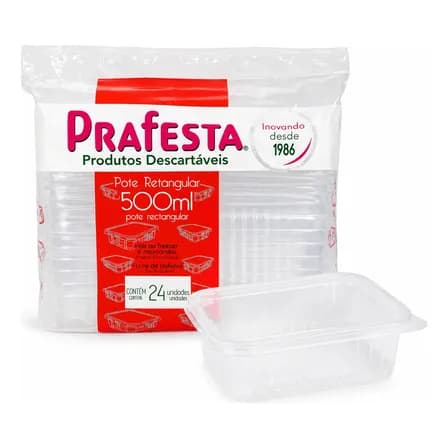Foto de 144un Pote Descartável 500ml Freezer Microondas Marmita Cristal