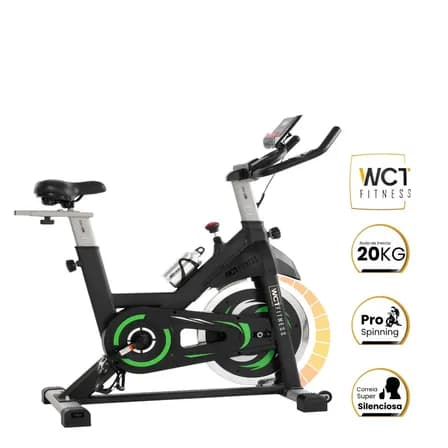Foto de Bicicleta Ergométrica Spinning 20kg Wct Fitness Cor Preto/Verde