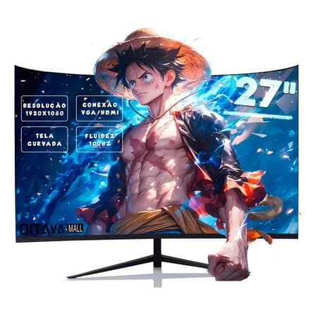 Foto de Monitor Gamer Curvo Oi Vida 27" Full HD 100Hz 1ms HDMI VGA Preto