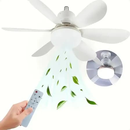 Foto de Ventilador de Teto Led 42cm Branco Controle Remoto Bivolt Silencioso