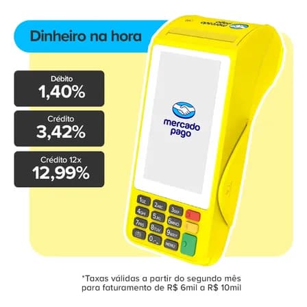 Foto de Maquininha De Cartão Pro 3 Mercado Pago Point Amarela Claro 4g/Wifi/Nfc