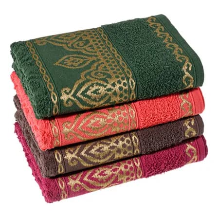 Foto de Kit 4 Toalha Rosto Algodão 330g/m2 Luxo Laune Haus Cores Sortidas