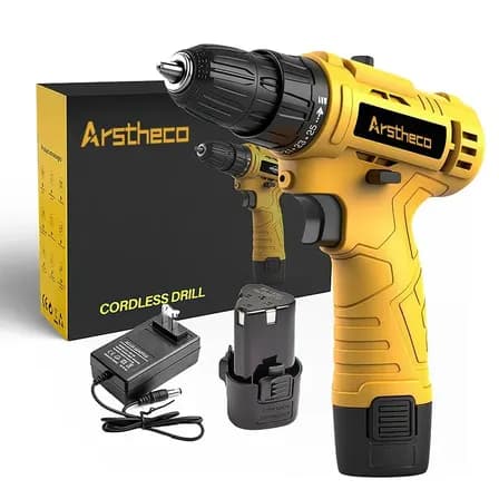 Foto de Parafusadeira Furadeira Sem Fio 25n 3/8 12v 10mm Bivolt Bateria Arstheco
