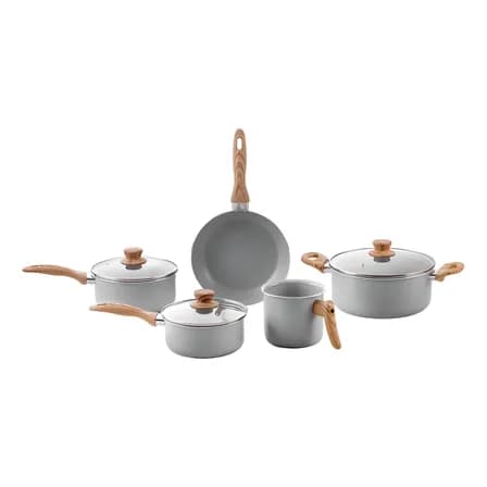 Foto de Conjunto De 5 Panelas Gris Brinox Ceramic Life Easy Cinza