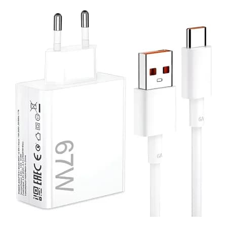 Foto de Carregador Turbo usb c 67w (fonte + Cabo) Branco