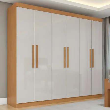 Foto de Guarda Roupa 06 Portas Easy Slim Amendoa Clean/off White