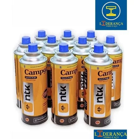 Foto de Kit 10 Latas Cartucho Refil Gás 227g Para Fogareiro Maçarico Martina Word