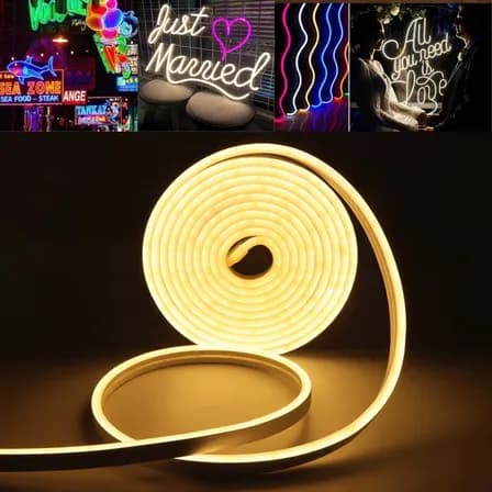 Foto de Fita LED Neon Flexível 3528 120Led VLX 5 metros Mangueira Corte 2,5cm Cor da Luz Branco Quente Tensão IP65 3000k Alto Brilho