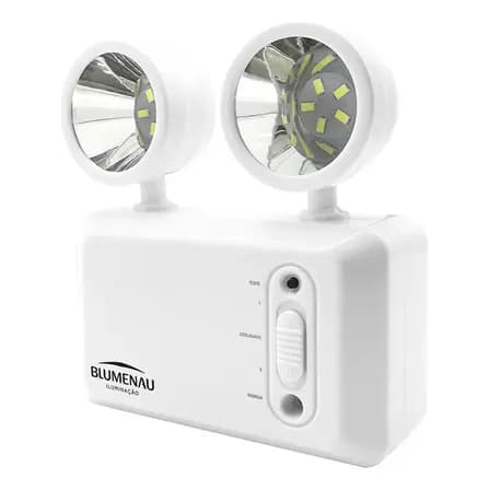 Foto de Luminaria Blumenau Bloco Luz De Emergência Farol Led Ajustável Cor Cinza