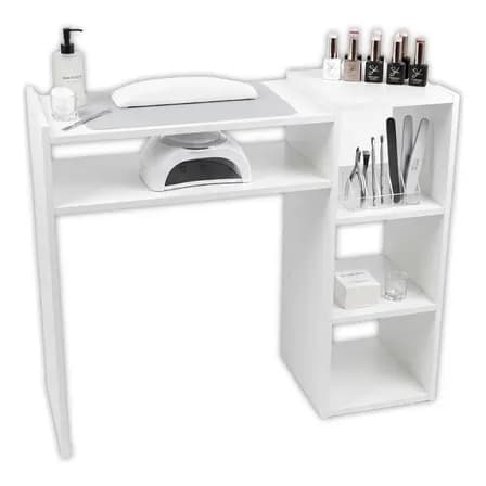 Foto de Mesa Para Manicure Profissional De Nail Designer Com Nichos Branco