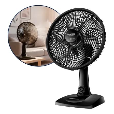 Foto de Ventilador De Mesa 30cm Super Power 60w Vsp-30-b Turbo 30 Cm Preto 127v Prata Polipropileno 6