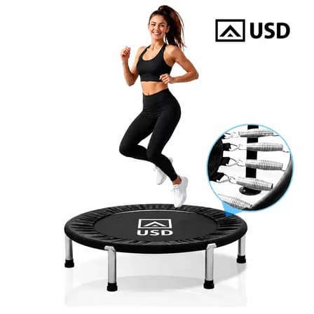 Foto de Trampolim Jump Profissional Com Capa Saia Diâmetro 1 Metro 200kg Resistente Cama Elástica Preto