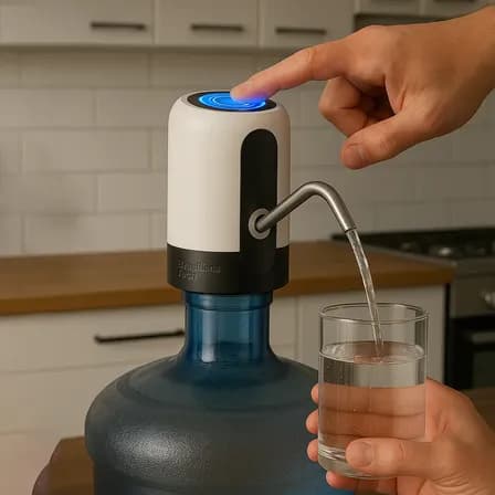 Foto de Bomba Galão Elétrica Para Garrafão De Água Bebedouro Elétrico Filtro Recarregável Sem Fio Portátil Automática Bateria Longa Duração Fluxo Estável Fácil Instalação Uso Casa Escritór