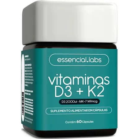 Foto de VITAMINA D3 + K2 Menaquinona-7 - Fórmula com Máxima Concentração e Biodisponibilidade - 60 Cápsulas
