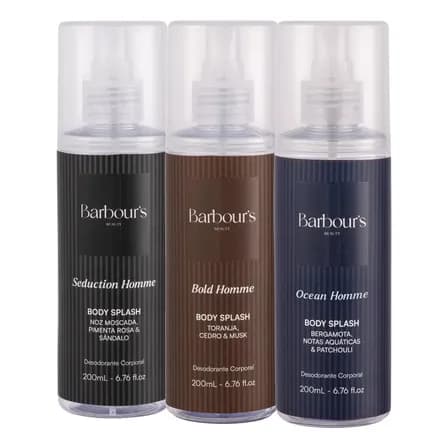 Foto de Kit 3 Body Splash Masculino Homme Desodorante Barbours 200ml