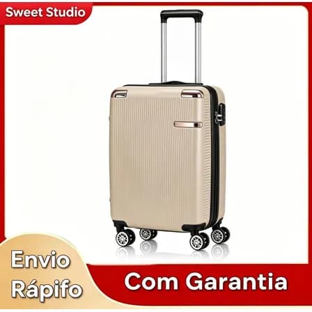 Foto de Mala de Bordo Rígida Sweet Studio Dourada com Rodas 360, para Viagem