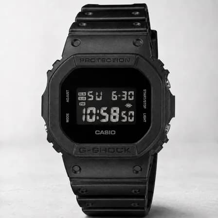 Foto de Relógio Casio G-Shock DW5600BB-1DR Digital Preto Original 200m Resistente a Impactos Pulseira de Resina Cronômetro Alarme Timer Iluminação LED