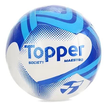 Foto de Bola Futebol Topper Society Grama Sintética Slick Maestro Azul