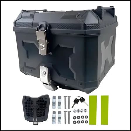 Foto de Bauleto Baú Moto 45 Litros Universal Forro E Base Reforçado Cor Preto