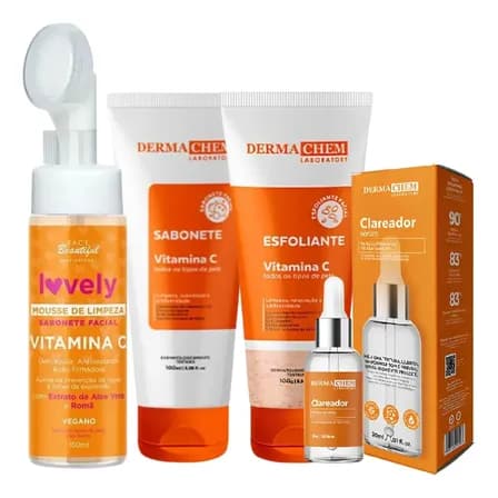 Foto de Kit Vitamina C Cuidados Com A Pele Limpeza Facial Dermachem