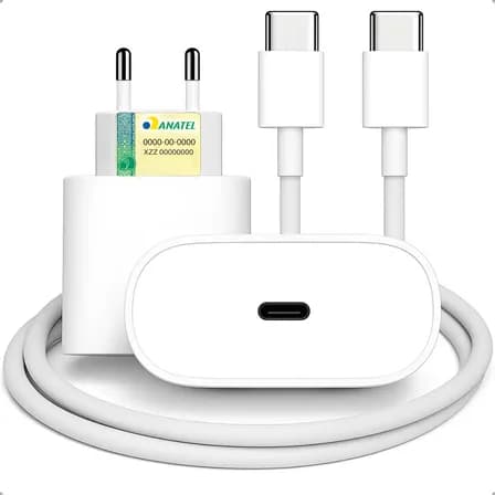 Foto de Carregador Turbo Tipo C 30w Para iPhone 15 16 17 Pro Max Branco