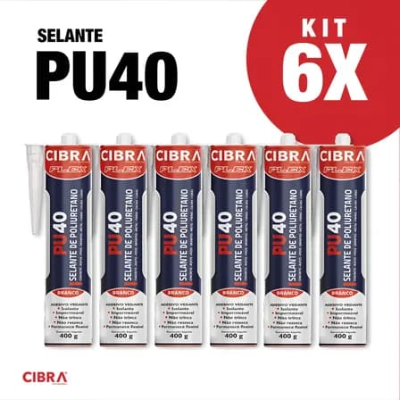 Foto de Kit 6 Pu40 Cibra Selante Silicone 400g Branco Cola Veda Tudo