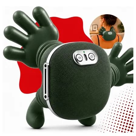 Foto de Massageador Mãozinha Elétrico 3D Pescoço Ombros Recarregável Com Aquecimento Massagem Relaxante Liberação Alivio Muscular Cervical Lombar Costas Tensão Dores Portátil Sem Fio Ajust