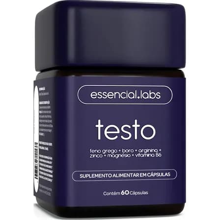 Foto de TESTO ESSENCIAL - Fórmula Exclusiva com Feno Grego + Boro + Arginina + ZMA + Vitamina B6 - 60 cápsulas - Precursor da Testosterona
